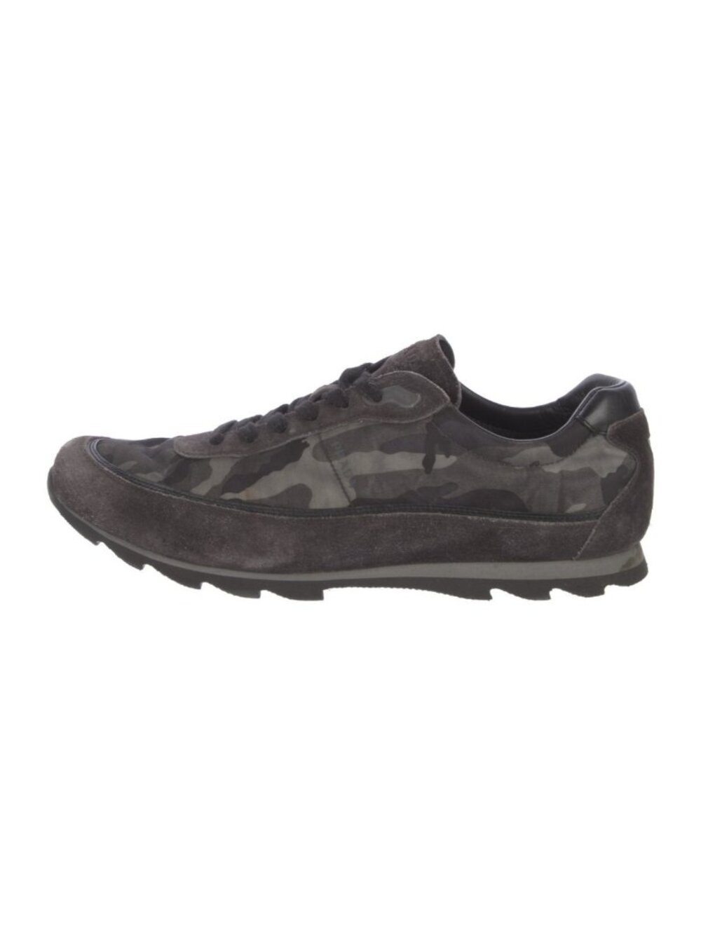Prada Sport Mens Camo Nylon Suede Low Top Sneakers US 10 UK 9 Box Dust Bag
